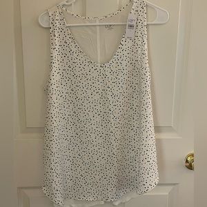 LOFT White Spotted Tank Top
